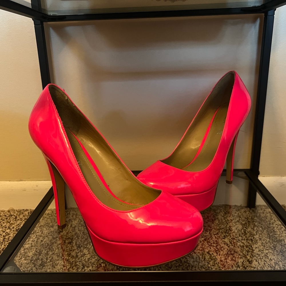 Hot pink platform heels from Aldo